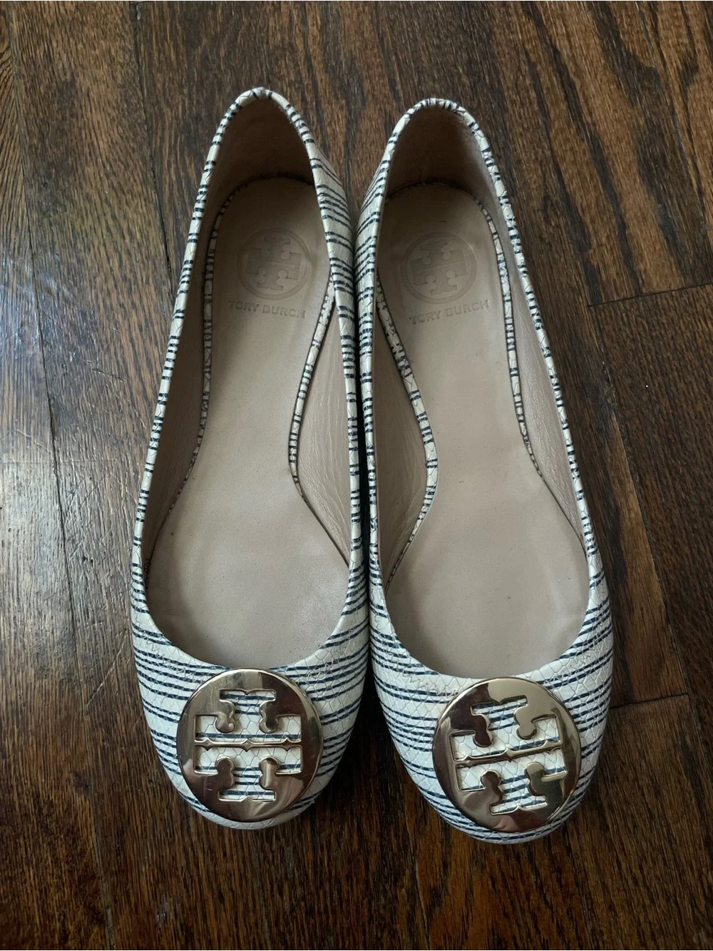 Tory Burch Reva Snakeskins Flats Size 8M